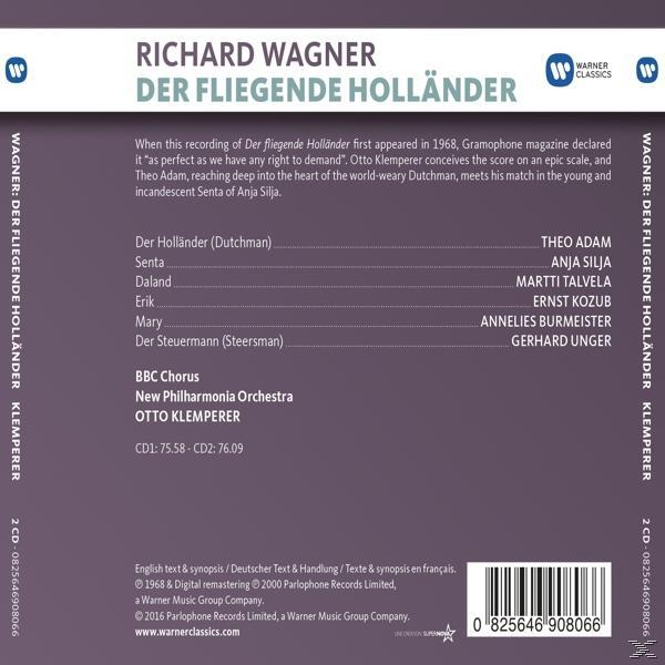 CD-Cover mit Text und einer Liste von Namen. Der Titel lautet Richard Wagner Der Fliegende Hollander.
