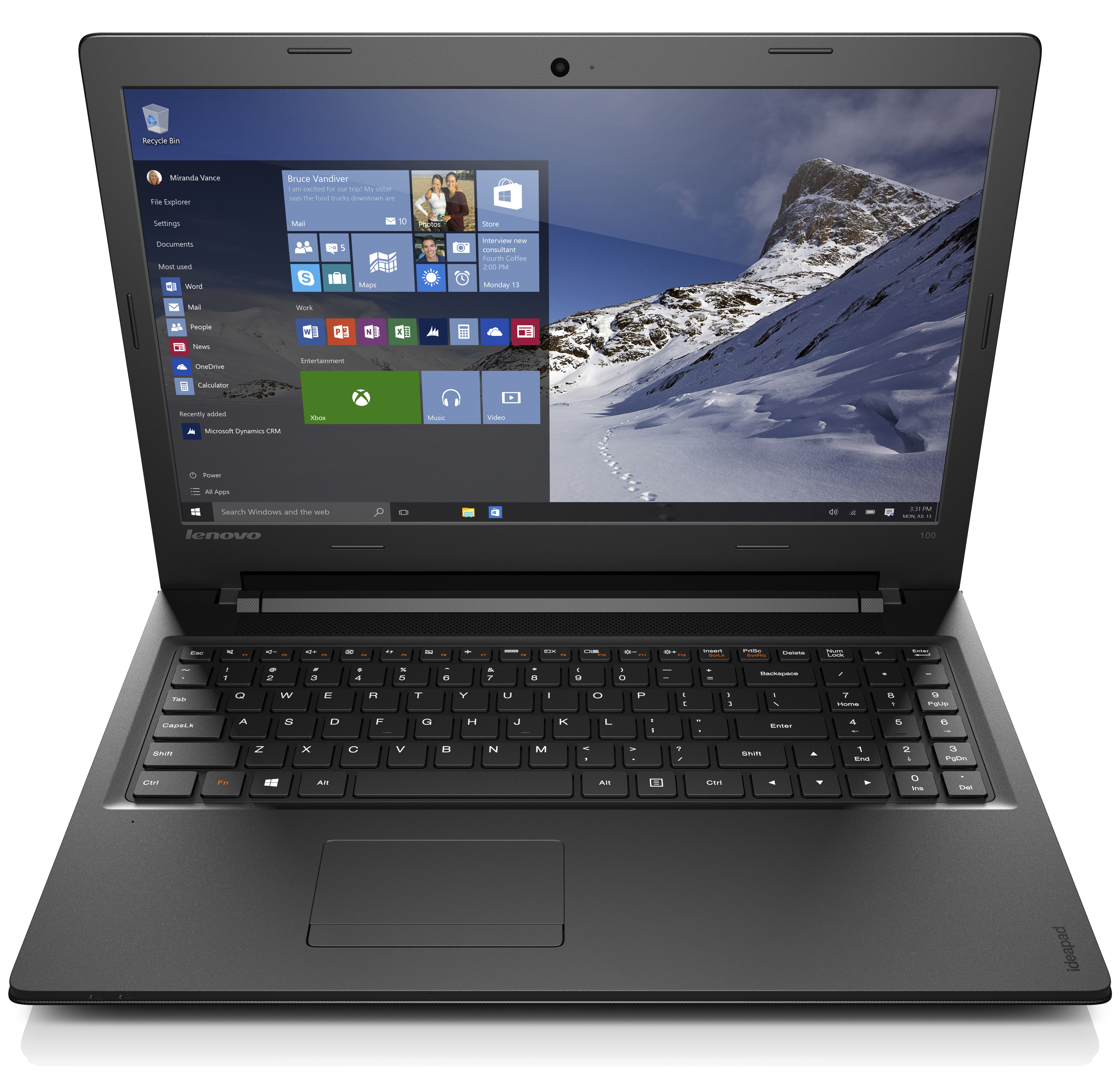 LENOVO ideapad 100-15 - 15,6 Zoll - Intel® Pentium® 3825U - 4 GB - 1 TB - Windows 10 (64 Bit)
