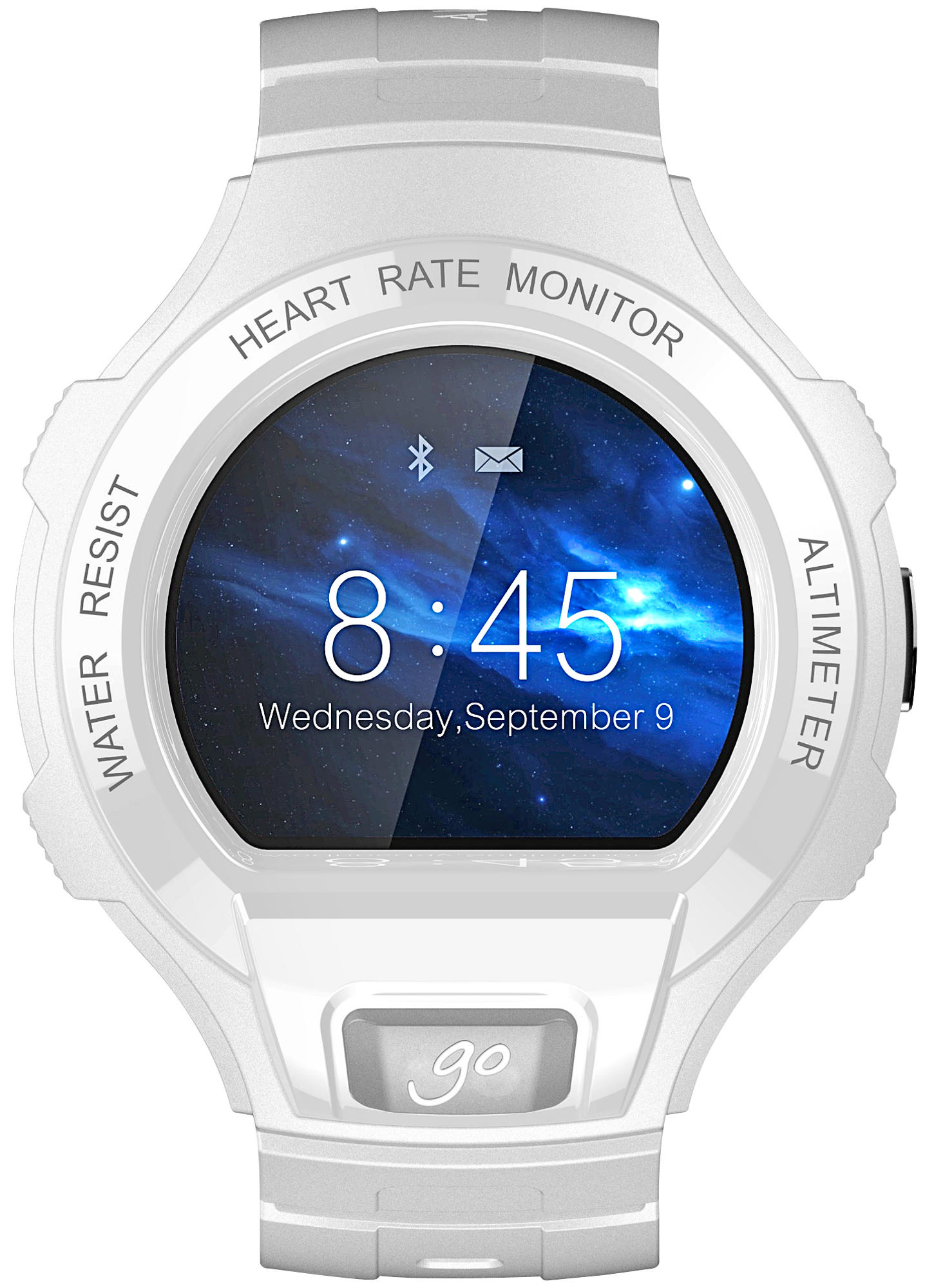 Smartwatch - Alcatel Go Watch, Resistente al agua, Bluetooth, Blanco
