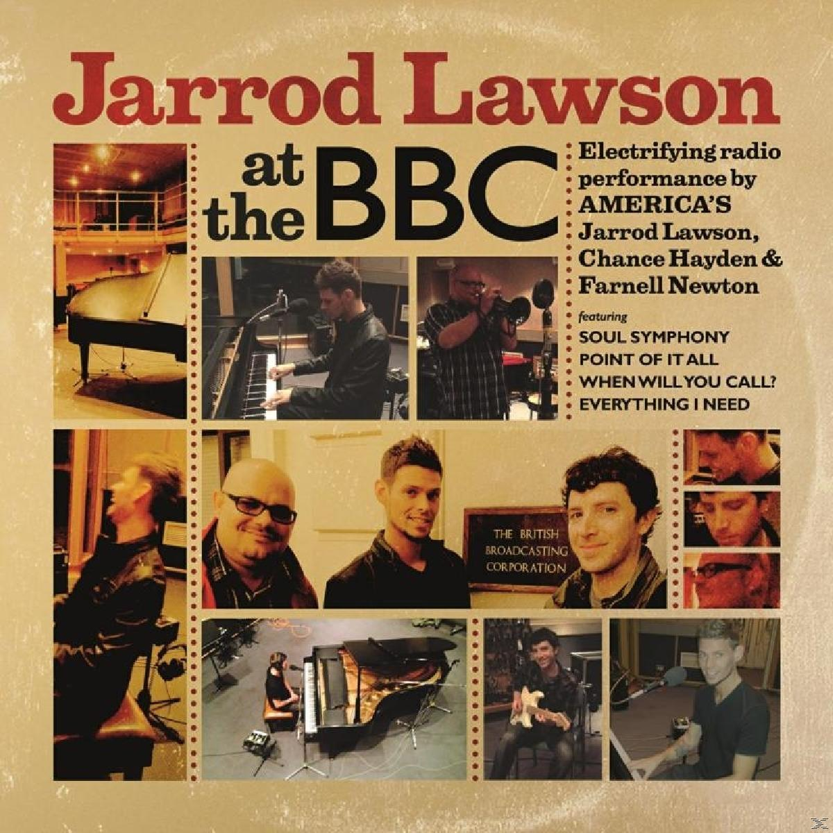 Albumcover. Collage von Musikern bei der BBC. Text: 'Jarrod Lawson at the BBC' und Songtitel.