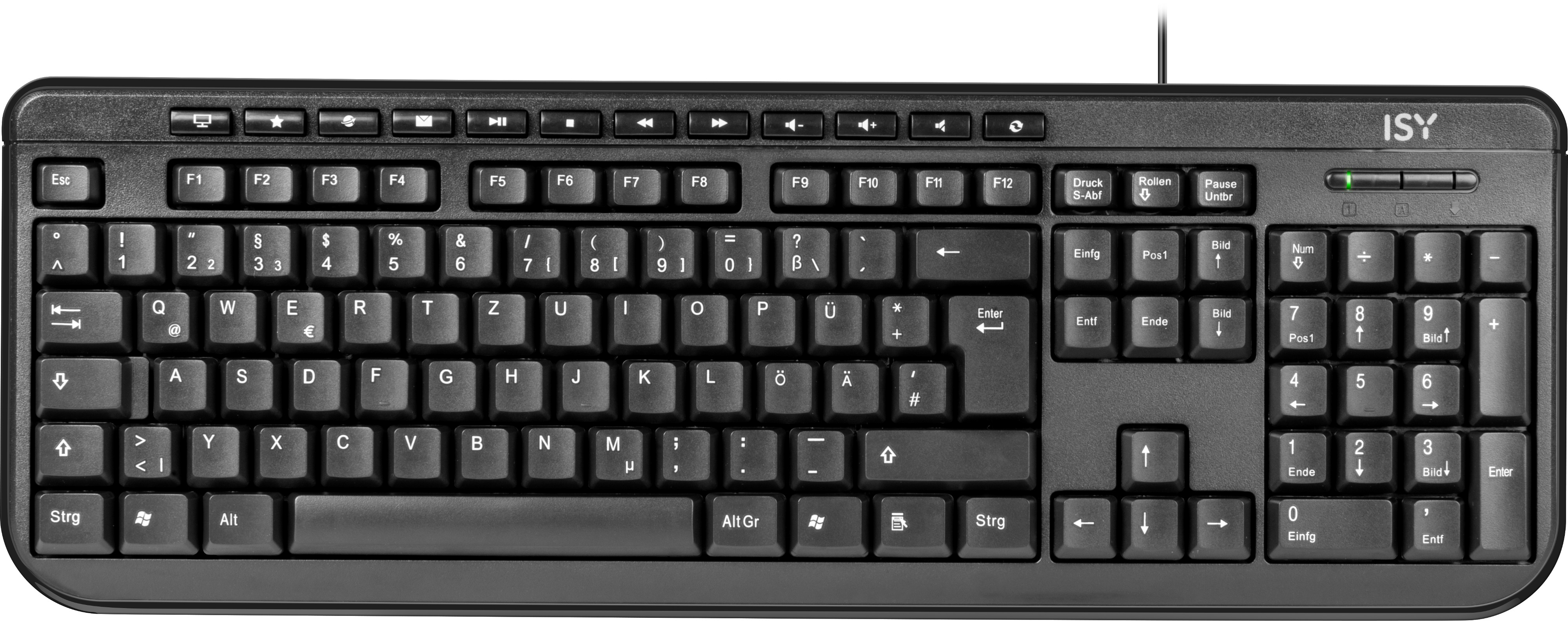 IKE-1000, kabelgebunden, Schwarz ISY Tastatur,