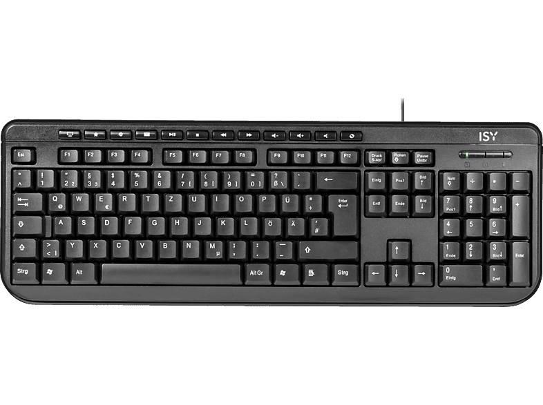 ISY IKE-1000, Tastatur, kabelgebunden, Schwarz