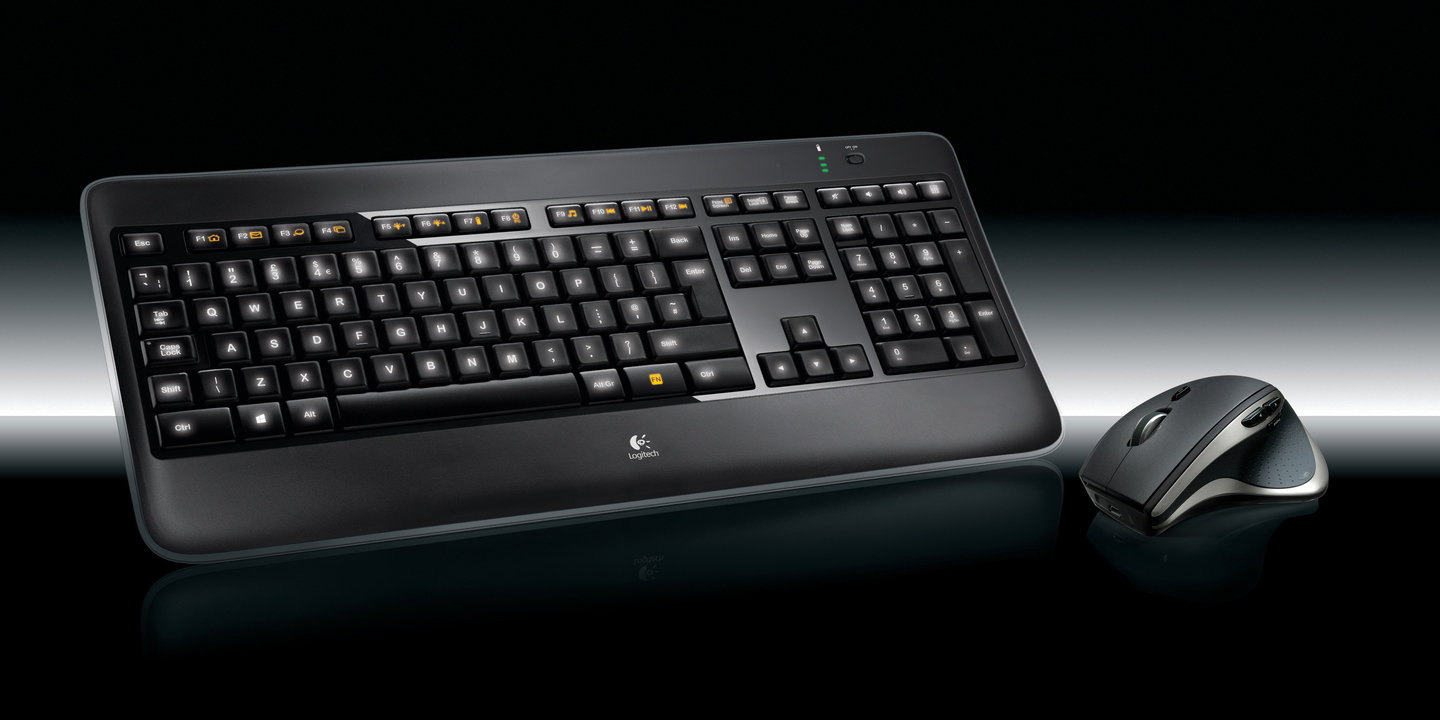 LOGITECH MX80, Tastatur & Maus Set, kabellos, Schwarz