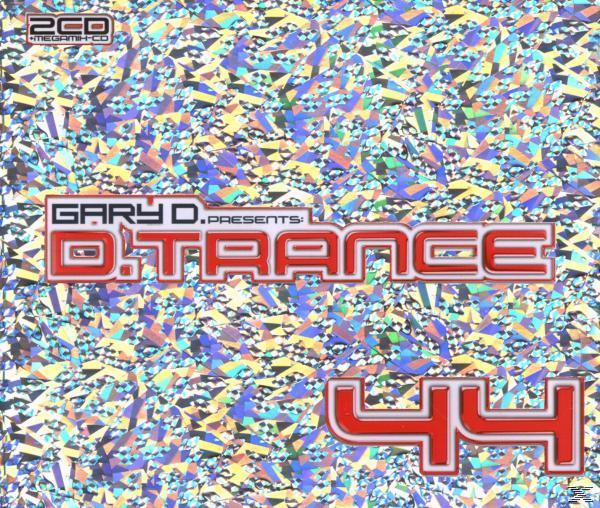 Albumcover: Abstraktes, farbenfrohes Design. Titel: Gary D. Presents: D.Trance 44.