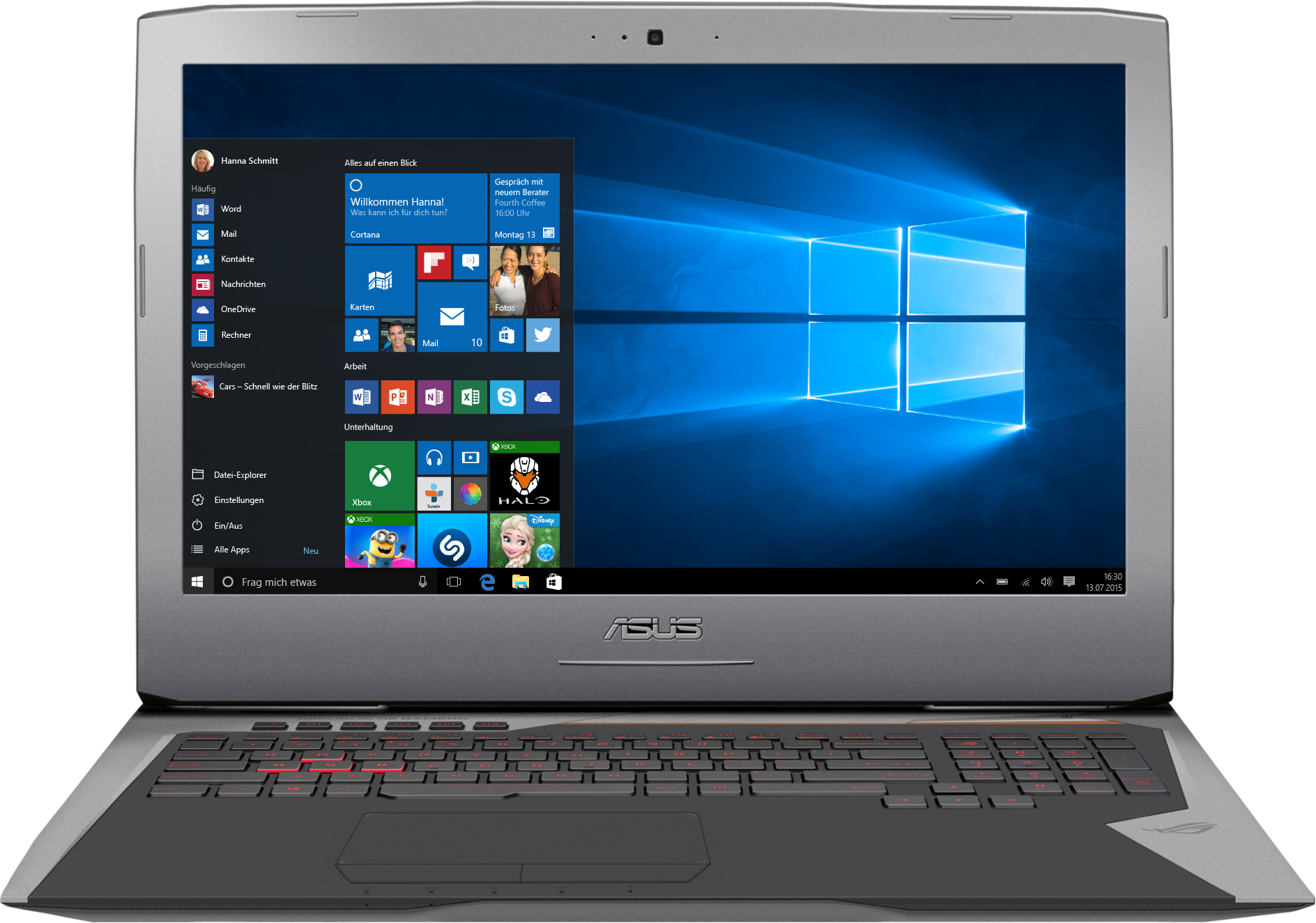 ASUS G752VY-GC088T (90NB09V1-M00890) Gaming-Notebook, 17,3 Zoll, Intel® Core™ i7-6700HQ Prozessor
(6M Cache, bis zu 3.50 GHz), 16 GB, 1000 GB HDD + 512 GB SSD
