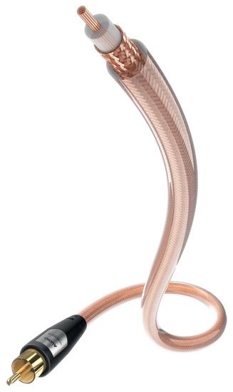 Schnittansicht eines Koaxialkabels, Kupferdrähte und ein schwarzer Stecker mit der Aufschrift "Audio".