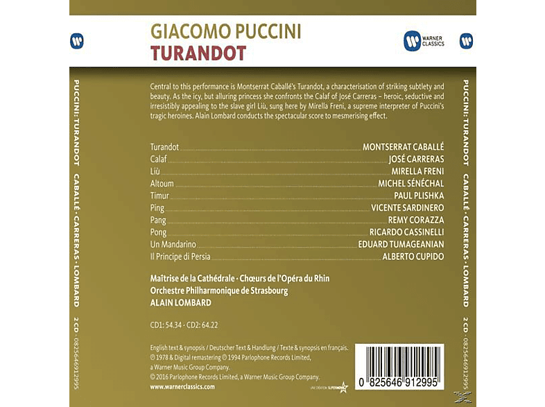 Thumbnail - Freni, Carreras, Alain Lombard, Montserrat Caballé - Turandot (CD)