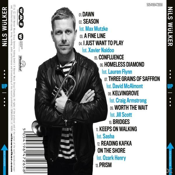Albumcover von Nils Wülker. Mann mit Trompete. Trackliste und Albumdetails auf der Rückseite.