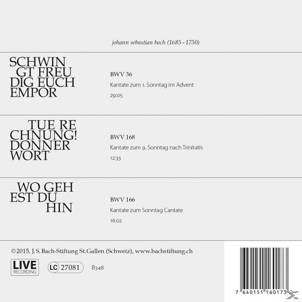 Notenblatt mit deutschem Text. Es listet musikalische Kompositionen von Johann Sebastian Bach.