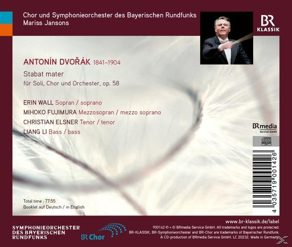 CD-Cover mit Dirigenten und Noten. Enthält Dvoraks 'Stabat Mater'. Hat ein Foto des Dirigenten.