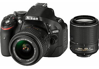 NIKON D5200 18-55 mm + 55-200 mm VR II Lens Kit Dijital SLR Fotoğraf Makinesi