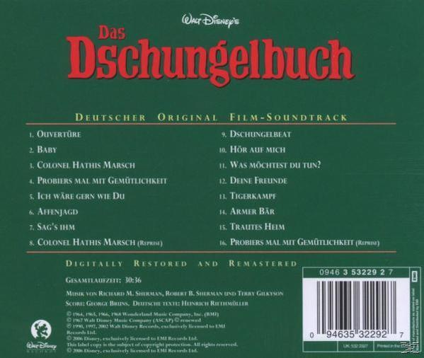 Rückseite eines CD-Covers mit grünem Hintergrund und Songtiteln aus dem deutschen Original-Soundtrack.