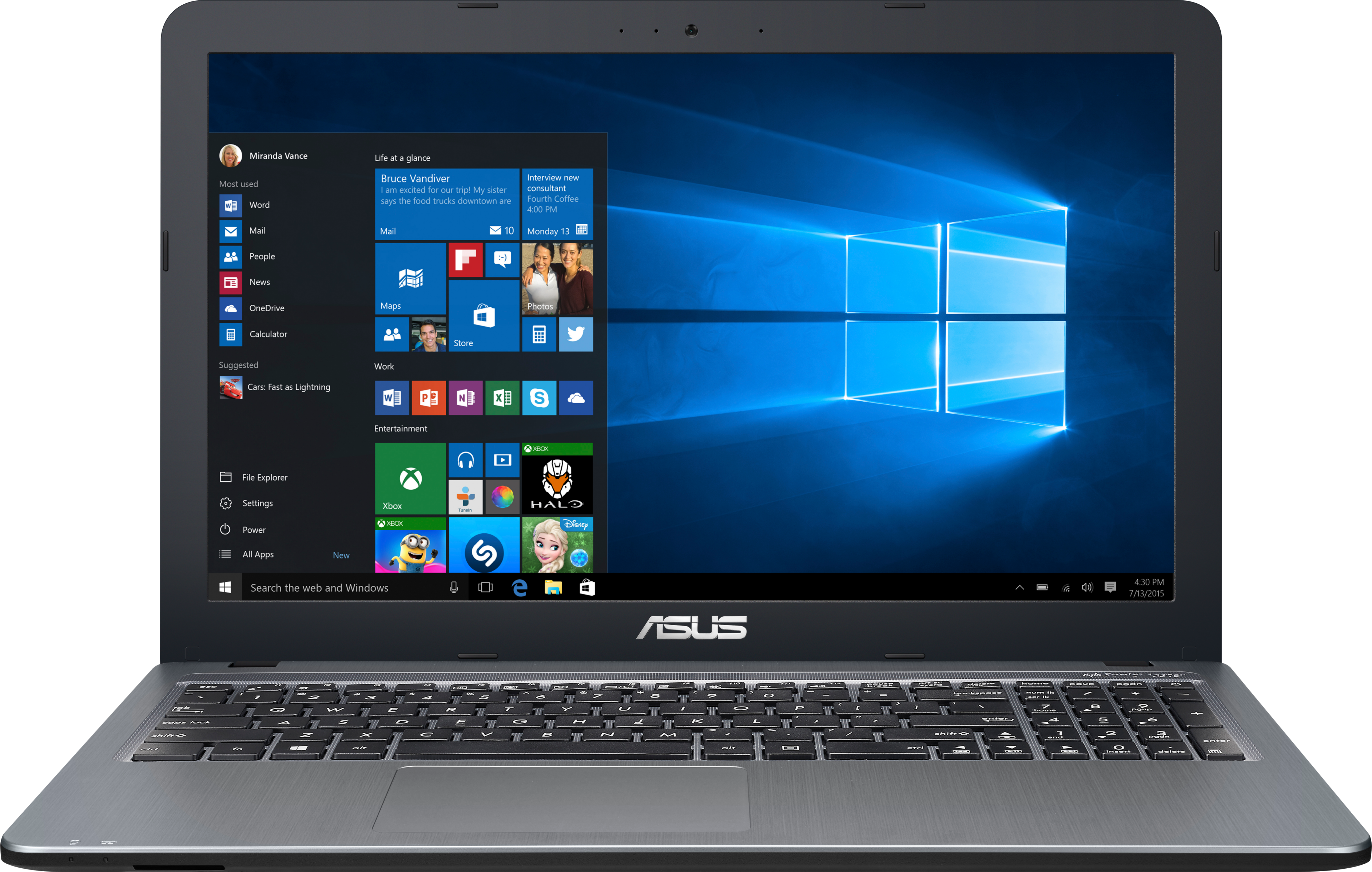 ASUS R540LA-XX093T (90NB0B03-M02010) Notebook, 15,6 Zoll, Intel® Core™ i3-4005U Prozessor
(3M Cache, 1.70 GHz), 4 GB, 1000 GB HDD