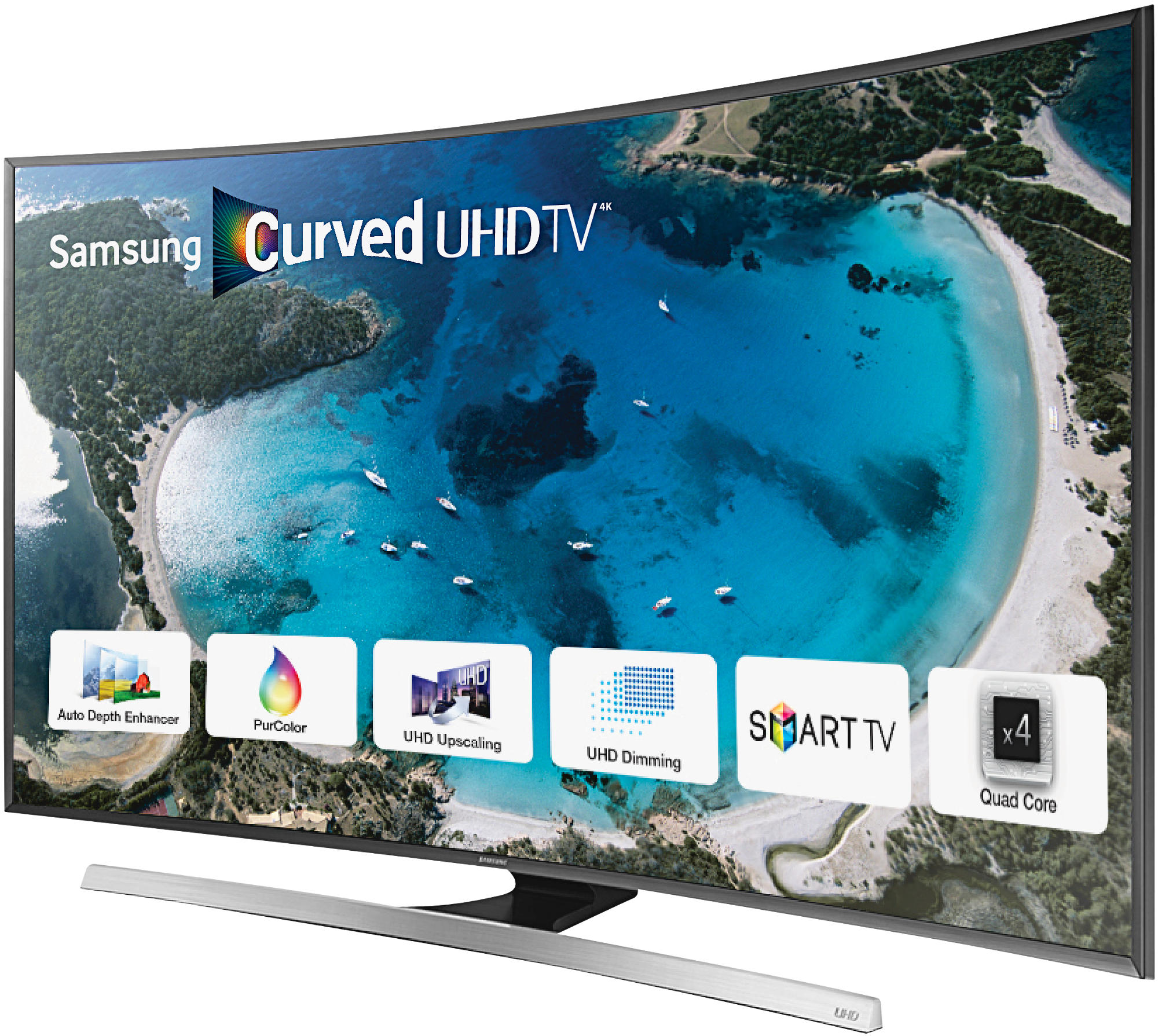 TV LED 55"- Samsung 55JU7500 Curvo, Ultra HD, 3D, Smart TV Quad Core