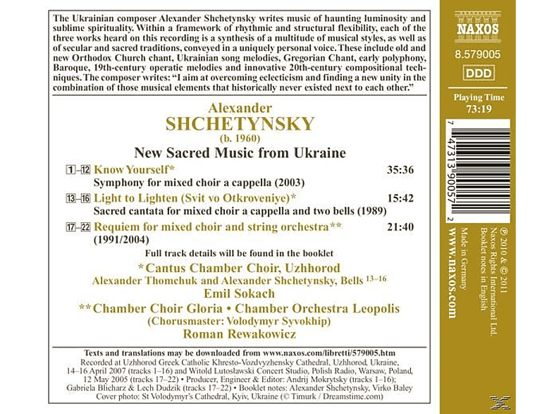 Thumbnail - Emil/cantus Chamber Choir/various Sokach, SOKACH/REWAKOWICZ - New Sacred Music From Ukraine (CD)