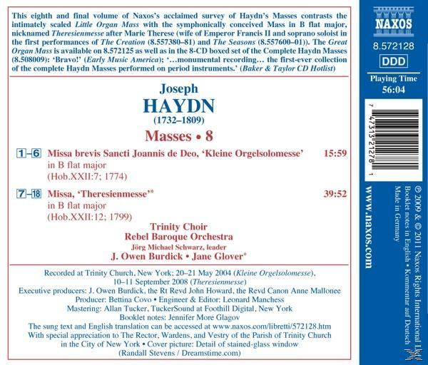 Album-Rückseite mit Text, Titelliste und Credits. Blau-weißer Hintergrund, Naxos-Logo.