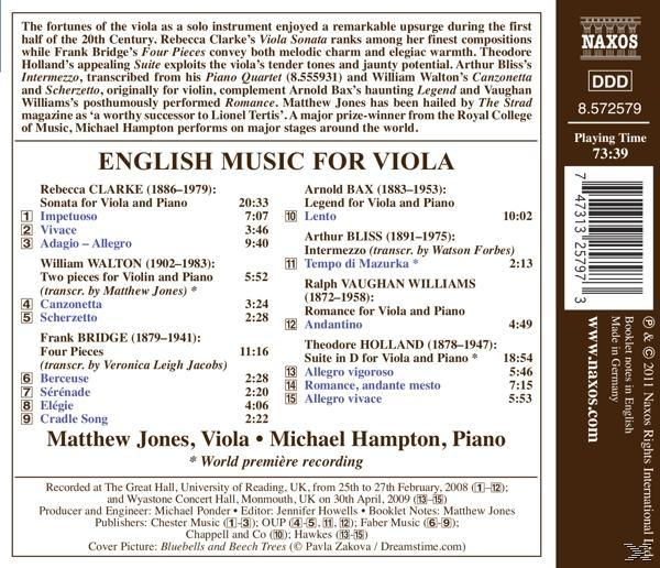 Rückseite eines Albums mit Text über eine Viola-Aufnahme.