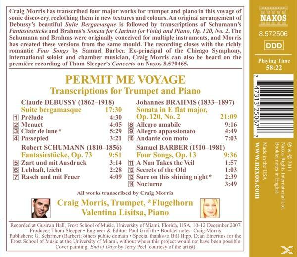 Rückseite eines CD-Covers mit Text über Musik, Credits und Fotos von Craig Morris und Valentina Lisitsa.