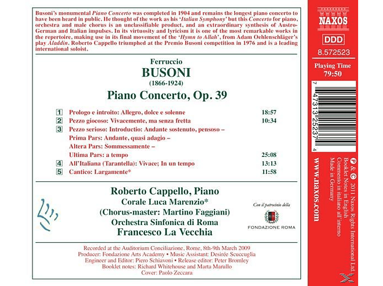 Thumbnail - Ro, Francesco La Vecchia, Roberto Cappello, Luca Marenzio Choir, Cappello,Roberto/La Vecchia,Francesco - Klavierkonzert ...