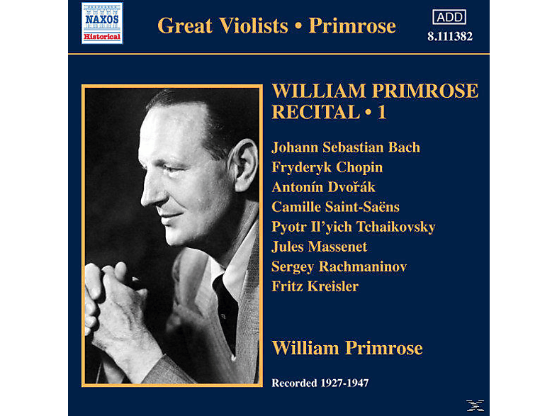 William Primrose Recital Vol.1 (CD) William Primrose auf CD online