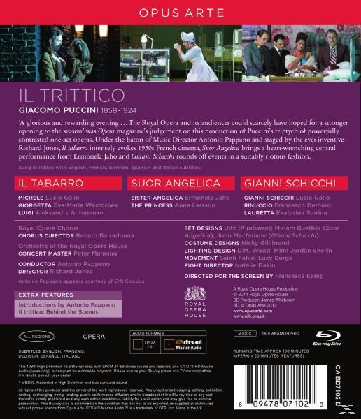 Antonio/roho Pappano (Blu-ray) Gallo/Larsson/Demuro, - - Il Trittico