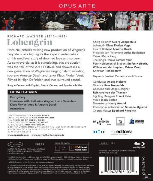 Rückseite einer Blu-ray-Hülle mit Text über eine Oper, einschließlich einer Besetzungsliste.
