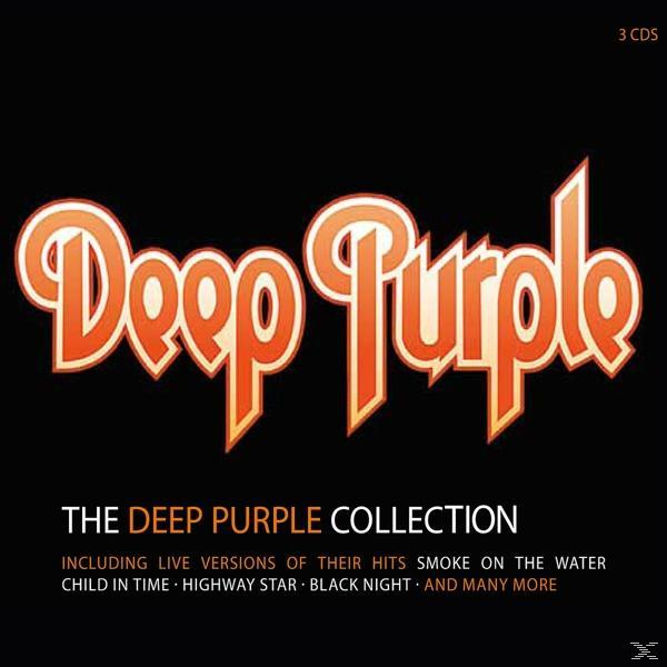 Albumcover mit Deep Purple Logo in Orange, schwarzem Hintergrund und Text über ihre Kollektion.