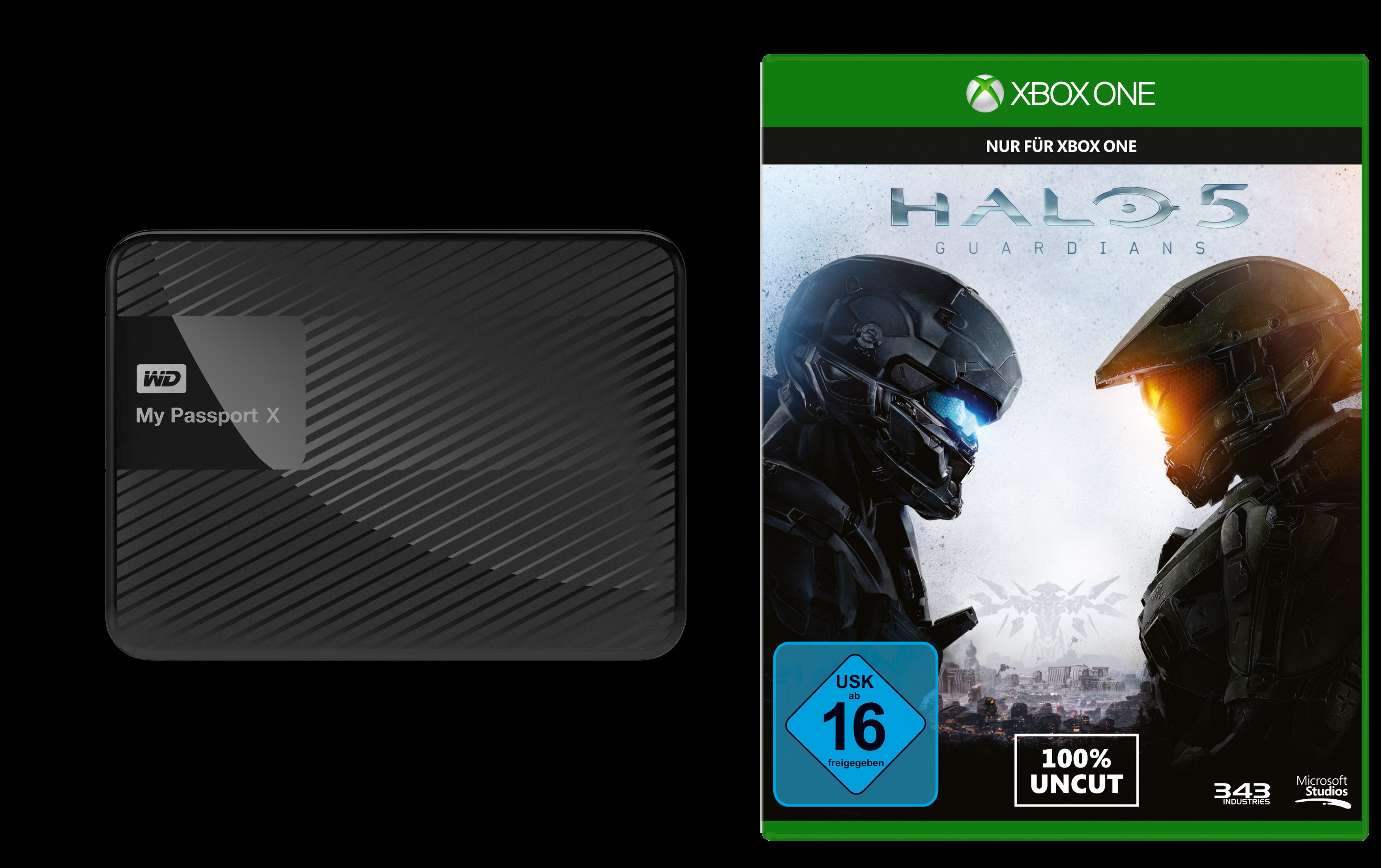 WD My Passport® X + Halo 5 - Guardians, Tragbares Gaming-Laufwerk, Schwarz