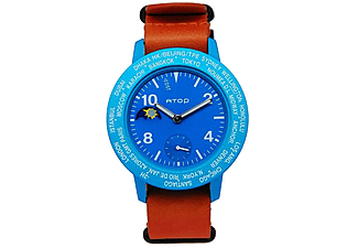 ATOP AWA-04-L06 Gerçek Deri Mavi Dünya Kol Saati