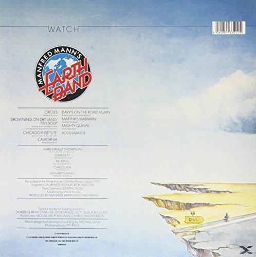 Manfred Mann's Earth Band Albumcover, Text, Trackliste und Landschaft.