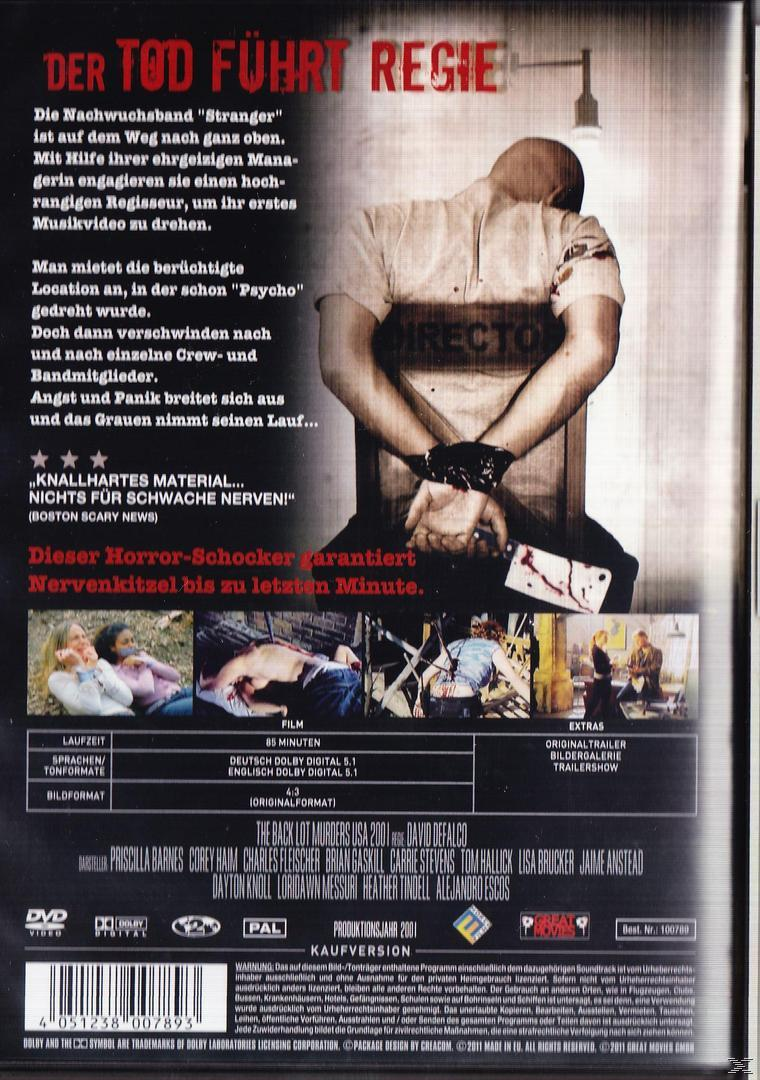DVD-Cover mit einem gefesselten Mann, Blut, Text auf Deutsch, Filmszenen.