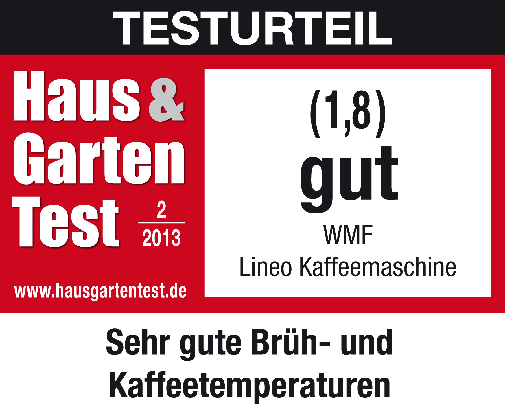 Testergebnis mit dem Text „gut“ und einer Bewertung von 1,8.