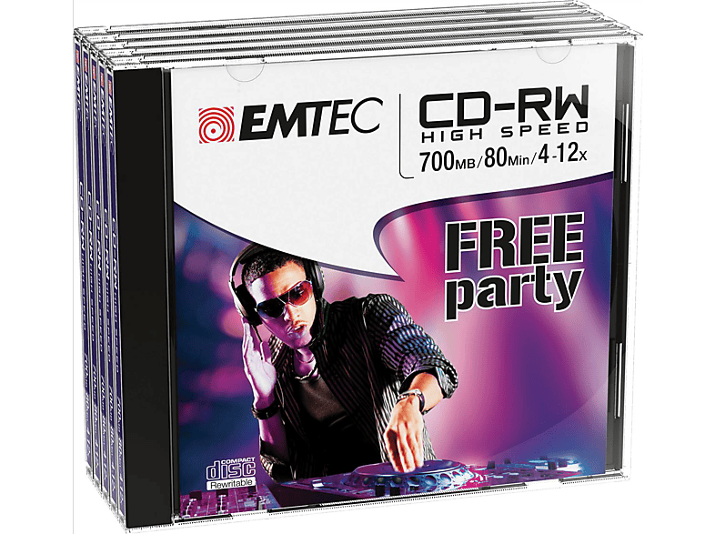EMTEC Pack 5 CD-RW 700 MB 4-12 x Jewel