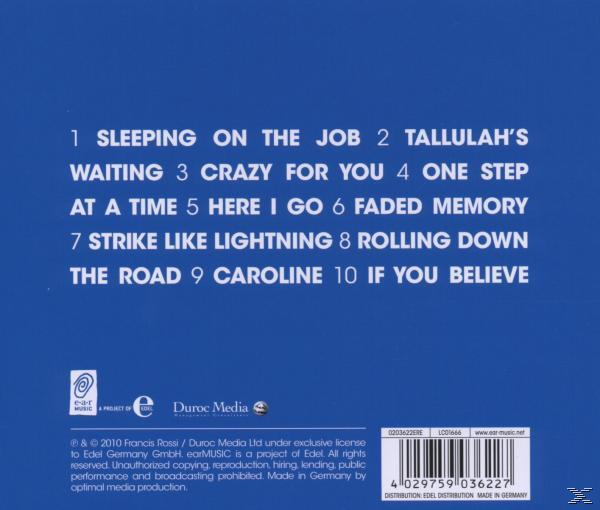 Rückseite eines CD-Covers mit Titellisten und Logos.
