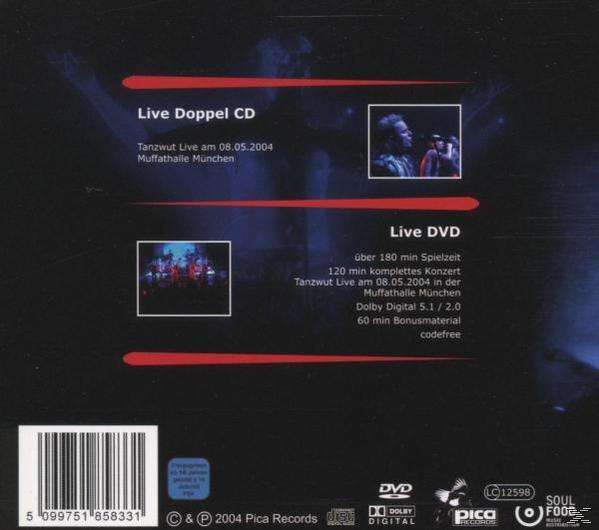 Rückseite einer CD-Hülle. Informationen über Konzerte und eine DVD sind aufgeführt.