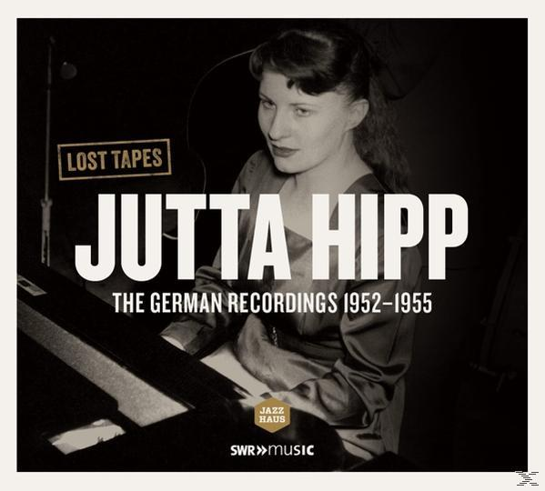 Albumcover von Jutta Hipp, einer Frau in einem Kleid, mit einem Jazz-Aufnahmelabel.