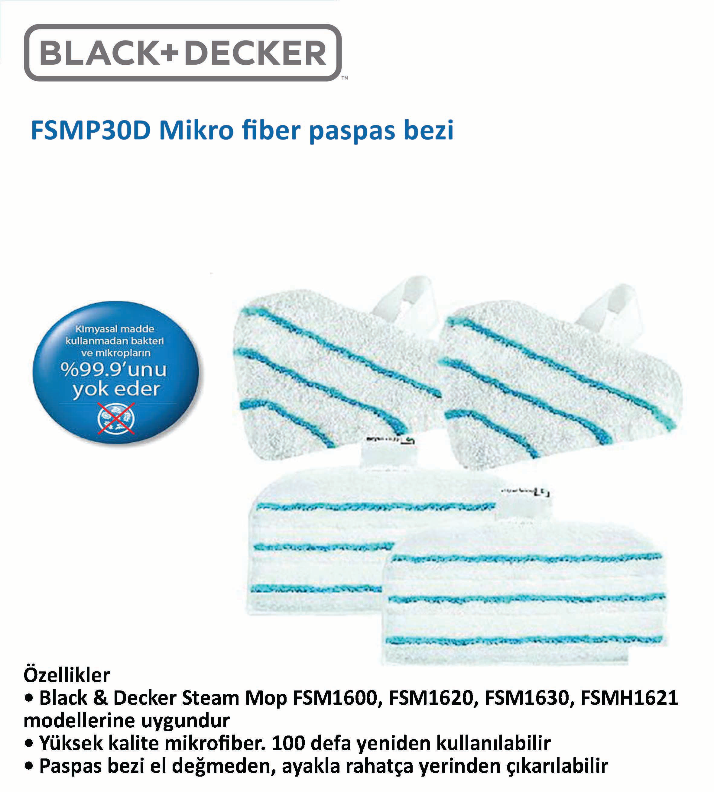 BLACK & DECKER FSMP30D Mikro Fiber Paspas Bezi