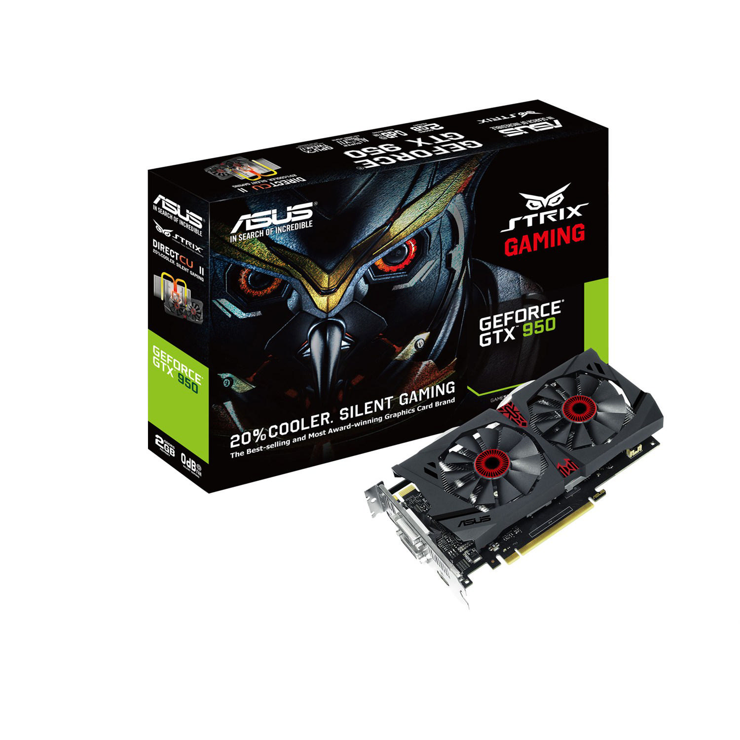 ASUS Nvidia GeForce GTX 950 STRIX Gaming 2GB 128 Bit GDDR5 (DX12) Ekran Kartı (STRIX-GTX950-DC2OC-2GD5)
