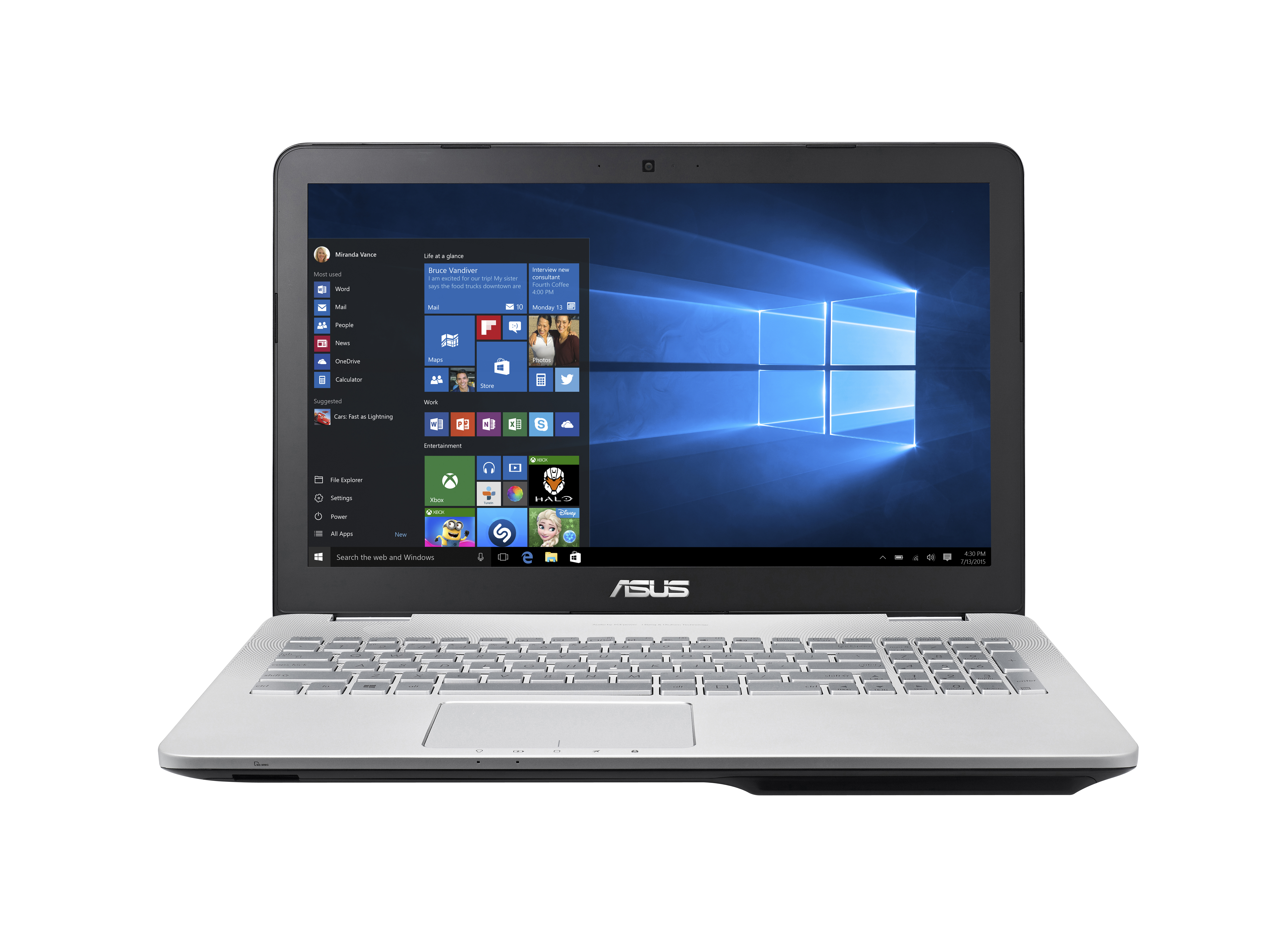 ASUS N551VW-FY196T - 15,6 Zoll - Intel® Core™ i7 i7-6700HQ - 8 GB - 256 GB - NVIDIA GeForce® GTX 960 - Windows 10 Home (64 Bit)