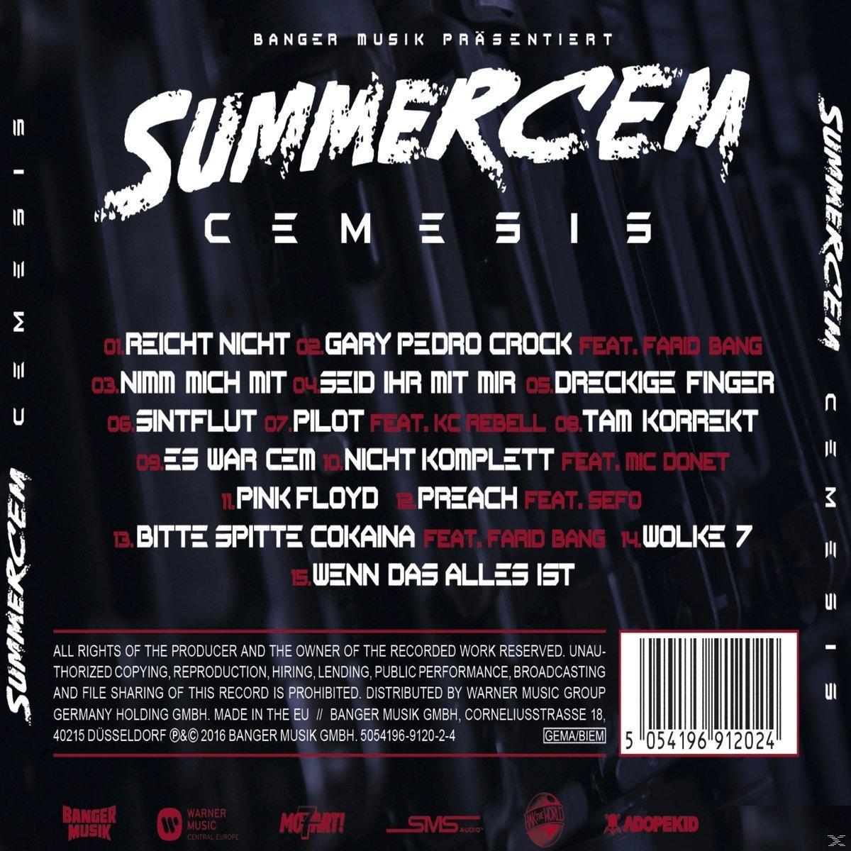 Albumcover mit Text 'SUMMERCEM' in Weiß, verschiedenen Titeln und dem Banger Musik Logo.