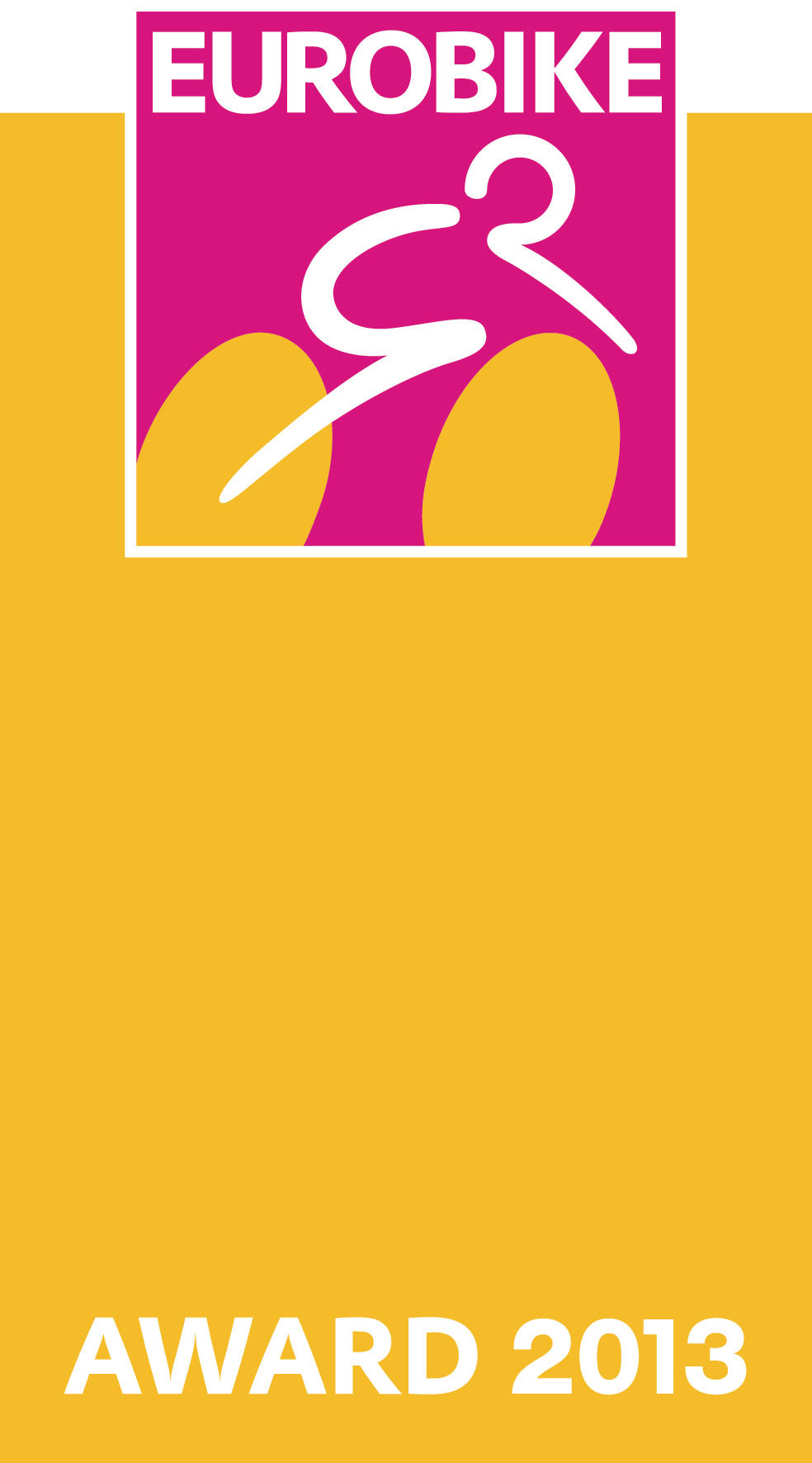 Eurobike Award 2013 Logo mit einer Radfahrer-Silhouette.