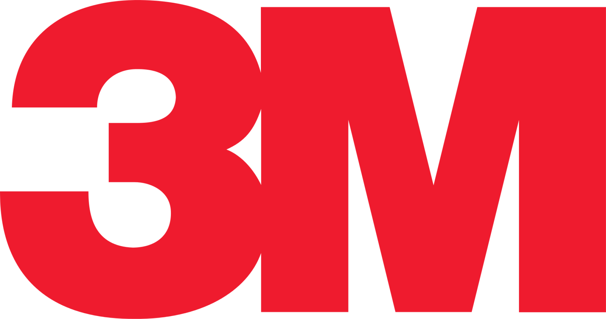 Rotes 3M-Logo auf schwarzem Hintergrund.