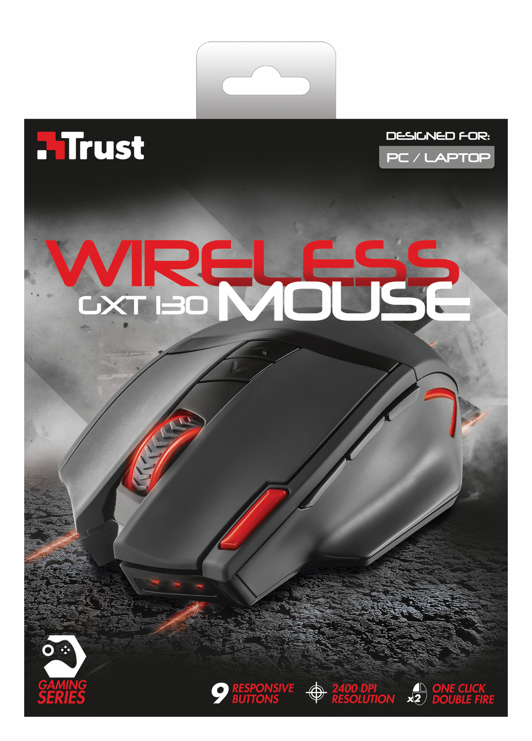 TRUST GXT 130 Gaming Maus, Schwarz/Rot