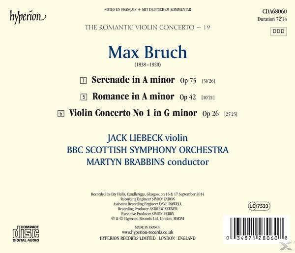 Jack Liebeck, Bbc Scottish Symphony Orchestra - Romantic Violin Concerto Vol.19  - (CD)