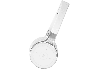 Auriculares inalámbricos - ISY IBH-2100 -WT, De diadema, Bluetooth, Hasta 8 horas, Control volumen, Blanco