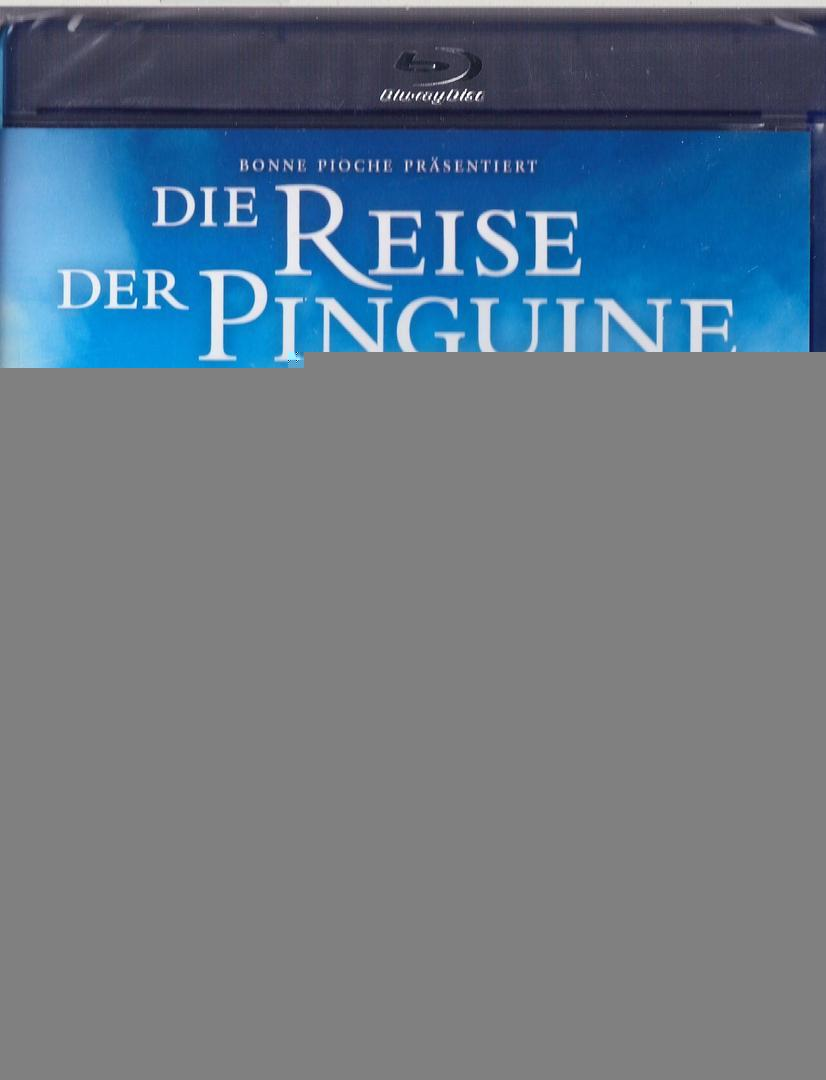 Blaue Blu-ray-Hülle mit Text: 'Die Reise der Pinguine' (Die Reise der Pinguine) auf dem Cover.
