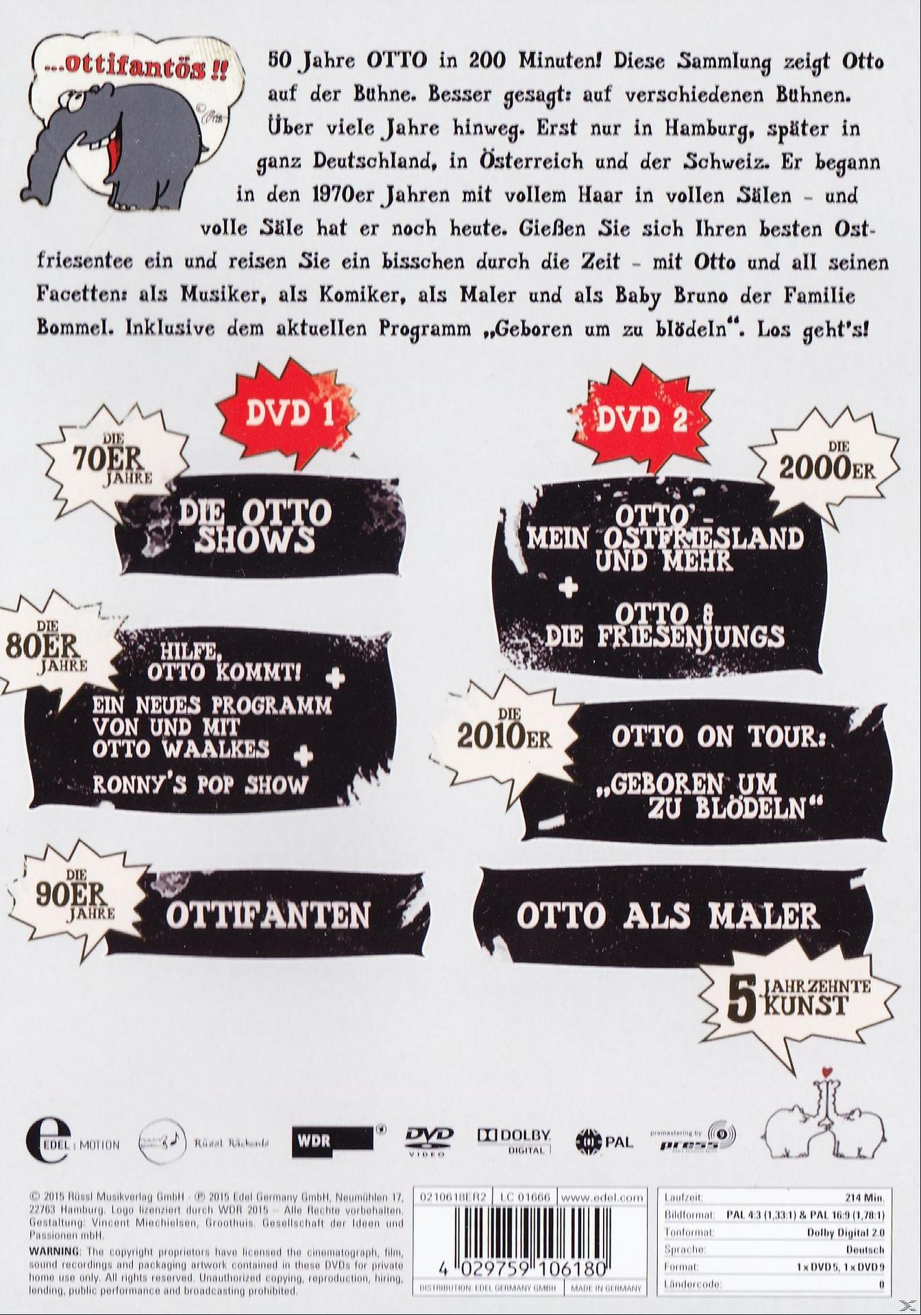 DVD-Box mit Text und Bildern. Elefanten-Logo. Weißer Hintergrund.