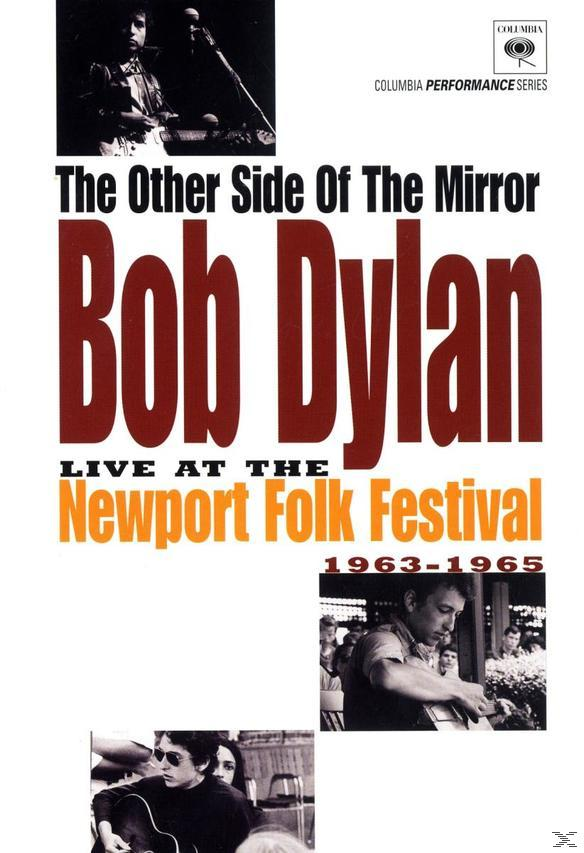 Bob Dylan élő előadásának DVD-borítója, szöveggel és fotókkal.