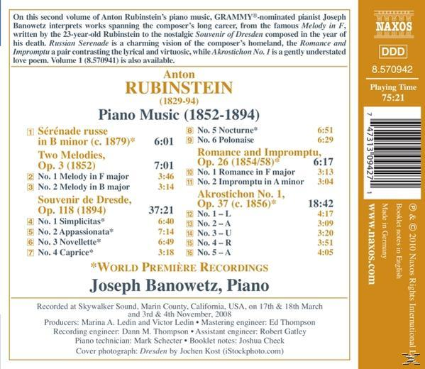 Joseph Banowetz - Klaviermusik 1852-1894  - (CD)