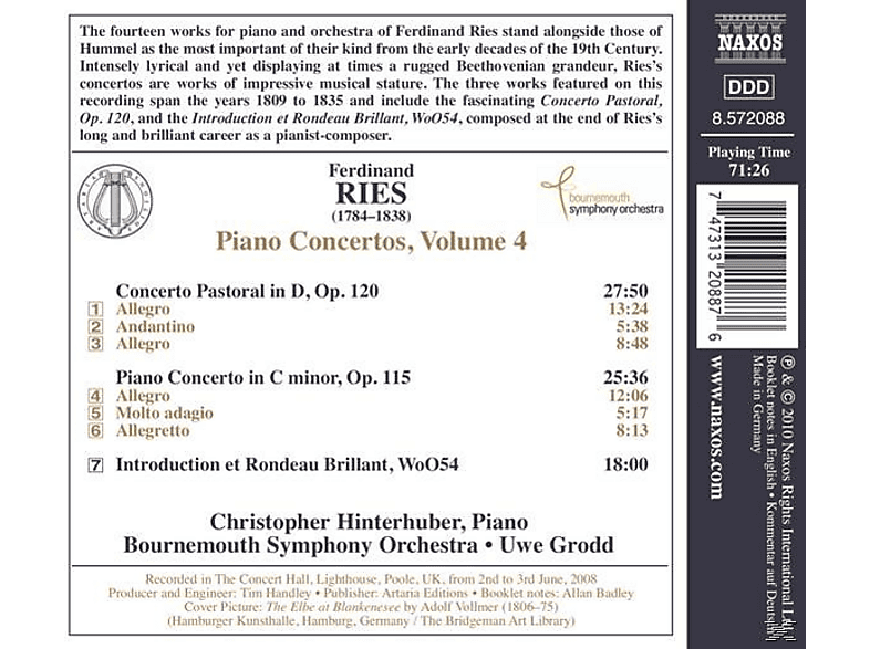 Thumbnail - VARIOUS, Hinterhuber/Grodd/Bournemouth SO - Klavierkonzerte Vol.4 (CD)